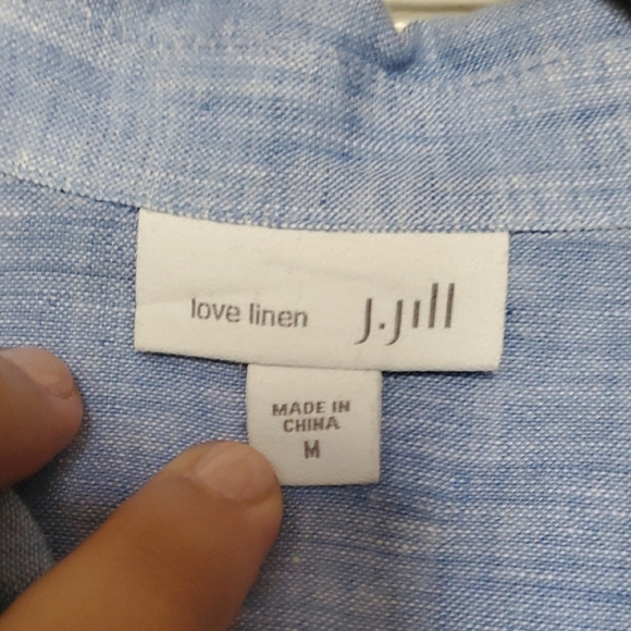 J. Jill Light Blue Casual Button Down Shirt - Picture 2 of 9